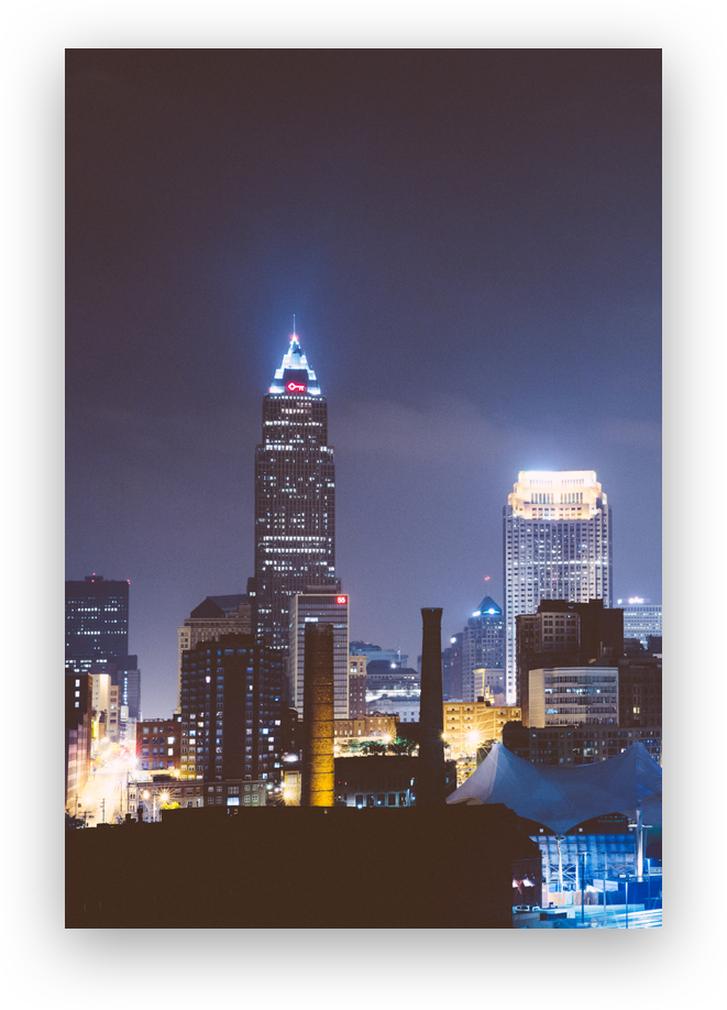 MAJESTIC STEEL USA was founded and is headquartered in Cleveland, OH. This image showcases the steel that built Cleveland's skyline.