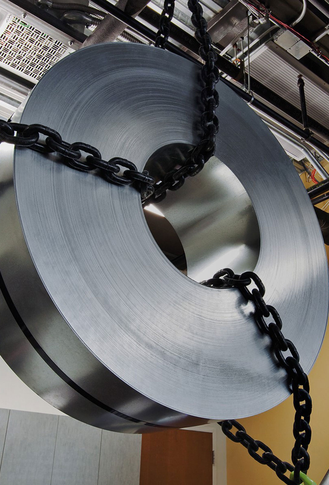 colored image of a steel coil decoration in the majestic steel pike place office