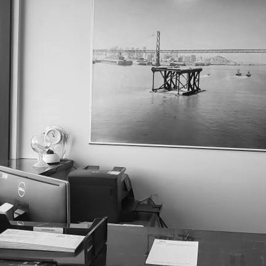 black and white interior image of the majestic steel las vegas office